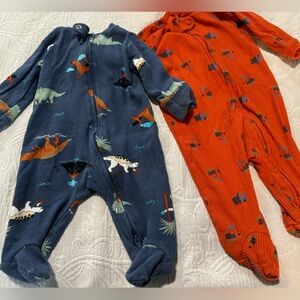 Baby 2-way zip cotton pajamas
